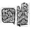 Hastings Home Oven Mitt And Pot Holder Set, Quilted And Flame And Heat Resistant By Hastings Home (Black) 210782EVE